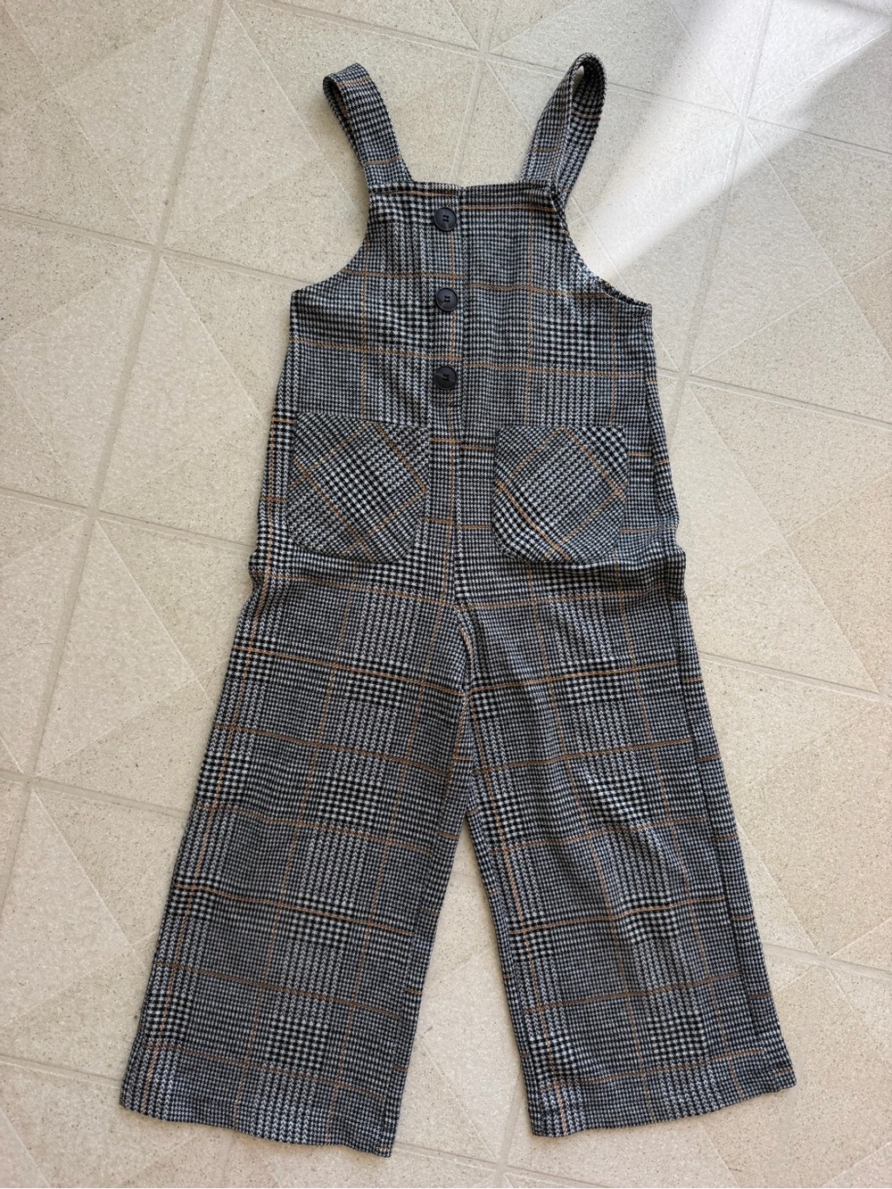 Zara Plaid Wide-Leg Jumpsuit Girl 7